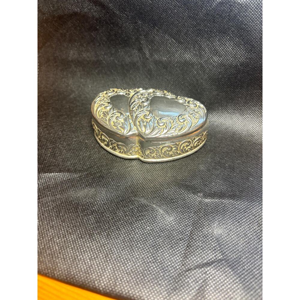 Godinger‎ Silver Plated Double Heart Jewlery Box.